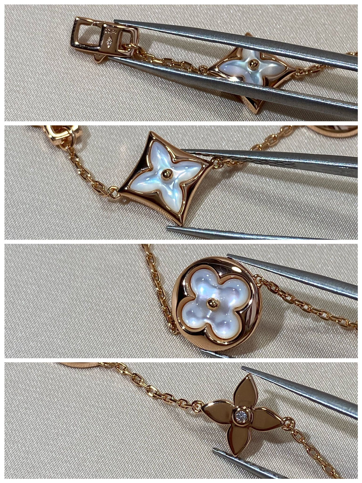 ¡®Veyra Jewelry¡¯STAR AND SUN 5 MOTIF MOP PINK GOLD BRACELET