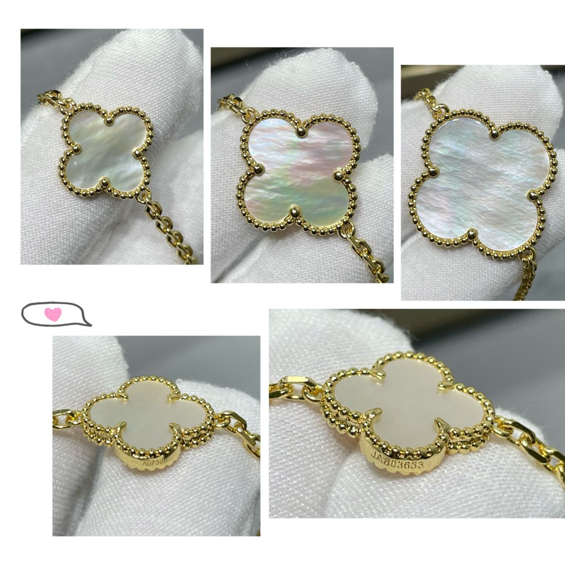 ¡®Veyra Jewelry¡¯CLOVER 16 MOTIF WHITE MOP GOLD NECKLACE