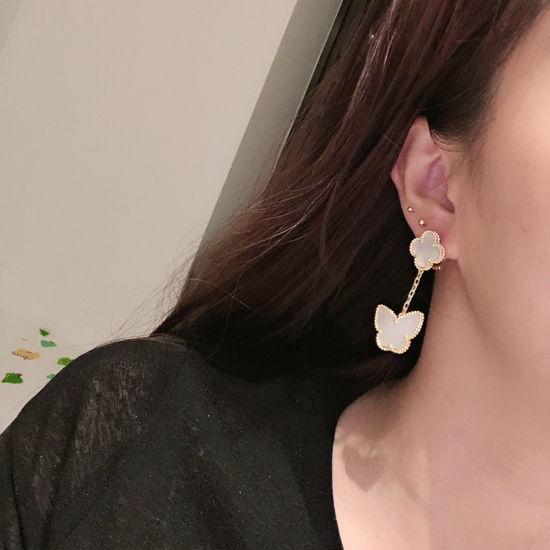 ¡®Veyra Jewelry¡¯CLOVER MEDIUM 1 MOTIFS CARNELIAN DIAMOND earrings