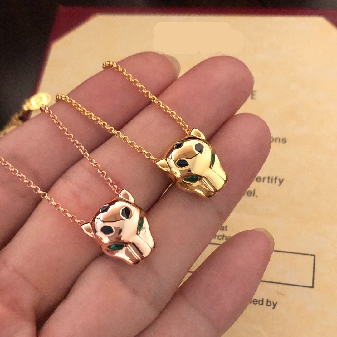 ¡®Veyra Jewelry¡¯Panthère de Pendant Necklace, Panther‑Head Motif, Emerald Eyes,