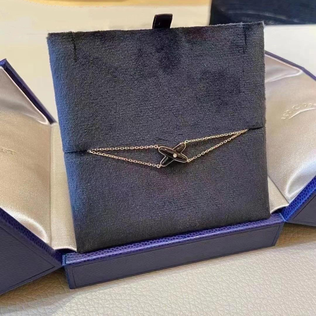 ¡®Veyra Jewelry¡¯JEUX BRACELET ONYX PINK GOLD 1 DIAMOND