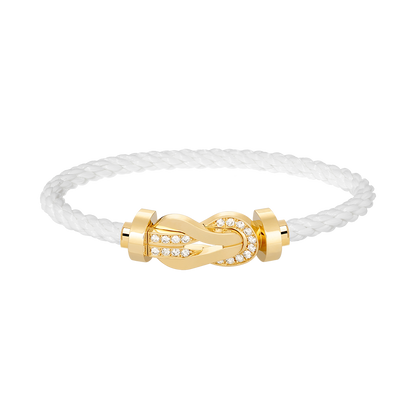 ¡®Veyra Jewelry¡¯CHANCE LARGE 8 FIGURE BUCKLE HALF DIAMOND BRACELET GOLD