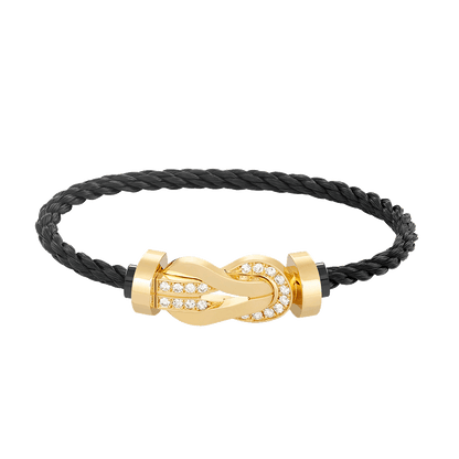 ¡®Veyra Jewelry¡¯CHANCE LARGE 8 FIGURE BUCKLE HALF DIAMOND BRACELET GOLD