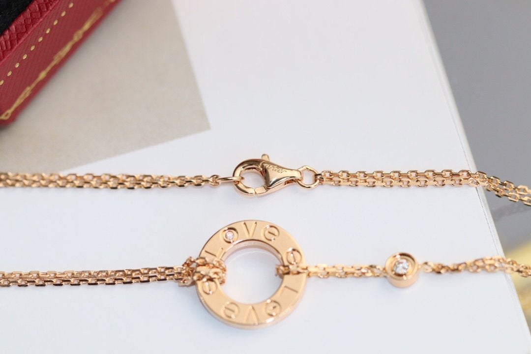 ¡®Veyra Jewelry¡¯LOVE NECKLACE ADJUSTABLE ROSE GOLD 2 DIAMOND