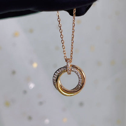 ¡®Veyra Jewelry¡¯TRINITY NECKLACE SILVER GOLD PINK GOLD DIAMONDS