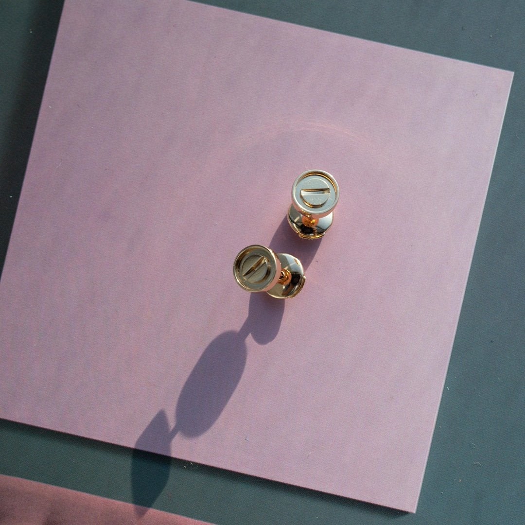 ¡®Veyra Jewelry¡¯LOVE EARRINGS PINK GOLD 10MM
