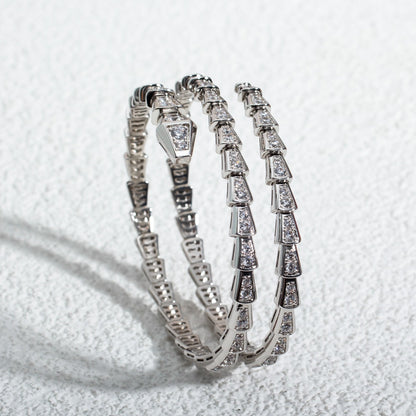 [Veyra Jewelry]SERPENTI BRACELET SILVER DIAMOND DOUBLE ROW