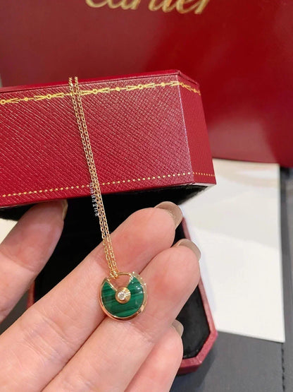¡®Veyra Jewelry¡¯AMULETTE ROSE GOLD MALACHITE NECKLACE