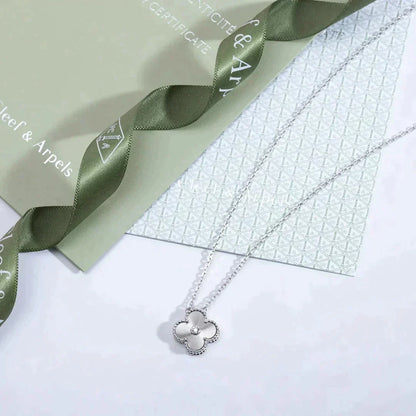 ¡®Veyra Jewelry¡¯CLOVER  15MM DIAMOND LASER NECKLACE SILVER