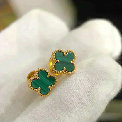 ¡®Veyra Jewelry¡¯CLOVER MINI 9.5MM MALACHITE  EARRINGS
