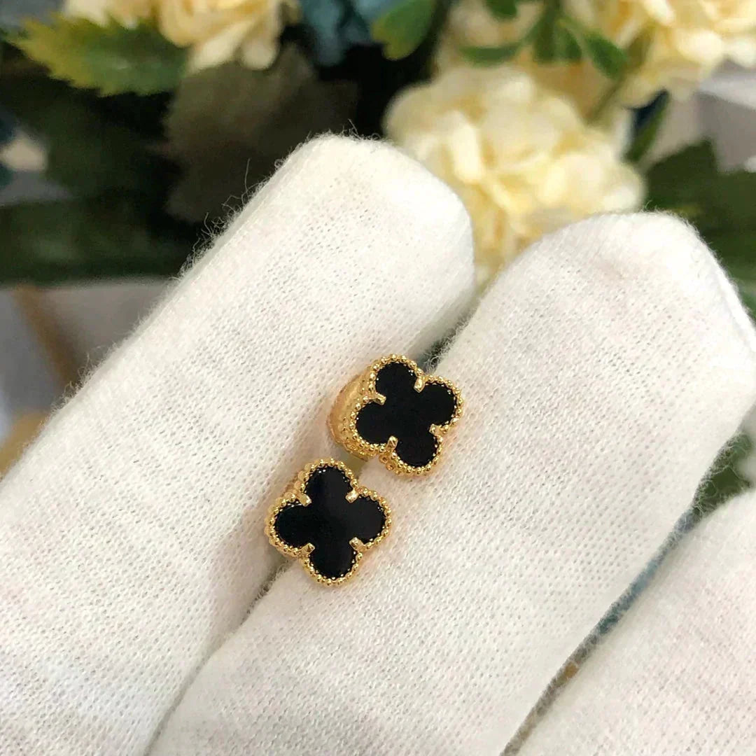 ¡®Veyra Jewelry¡¯CLOVER MINI 9.5MM BLACK MOP EARRINGS