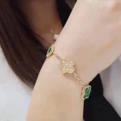 [Veyra Jewelry]New  CLOVER 5 MOTIF MALACHITE BRACELET COLLECTION
