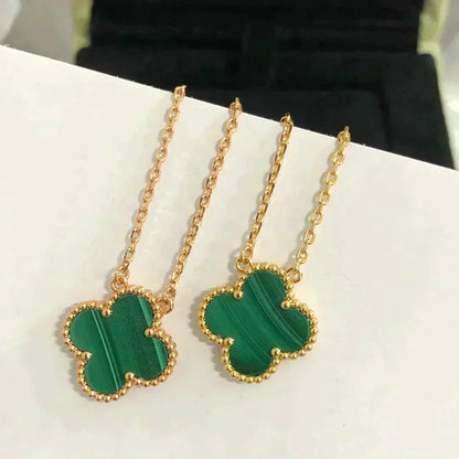 ¡®Veyra Jewelry¡¯CLOVER 15MM MALACHITE SINGLE FLOWER  NECKLACE