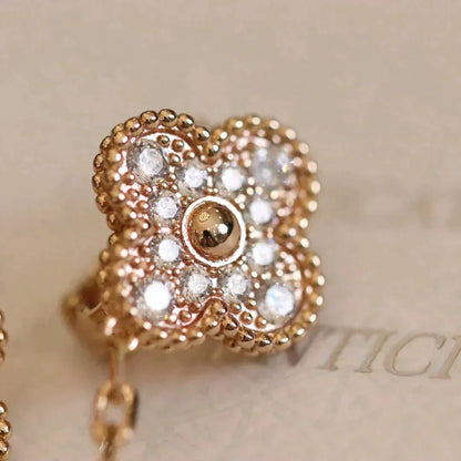 ¡®Veyra Jewelry¡¯CLOVER MEDIUM 1 MOTIFS FUll DIAMOND EARRINGS