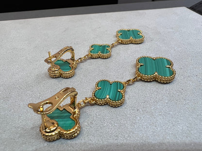 ¡®Veyra Jewelry¡¯CLOVER MALACHITE 3 MOTIFS GOLD