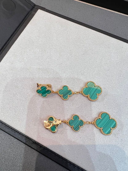 ¡®Veyra Jewelry¡¯CLOVER MALACHITE 3 MOTIFS GOLD