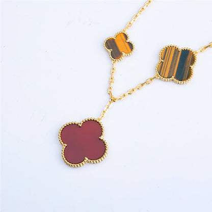 ¡®Veyra Jewelry¡¯CLOVER BRACELET 5 MOTIFS CARNELIAN TIGER EYE