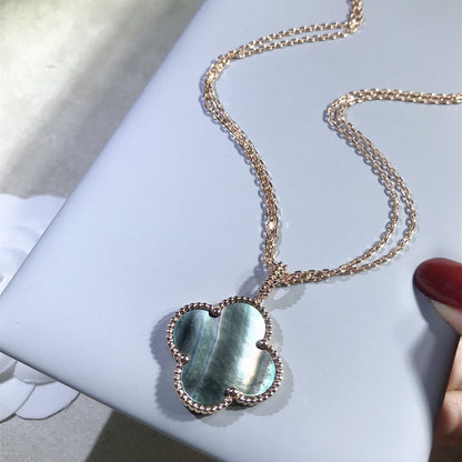 ¡®Veyra Jewelry¡¯CLOVER 25MM GOLD DARK MOP BIG CLOVER NECKLACE