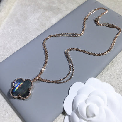 ¡®Veyra Jewelry¡¯CLOVER 25MM GOLD DARK MOP BIG CLOVER NECKLACE