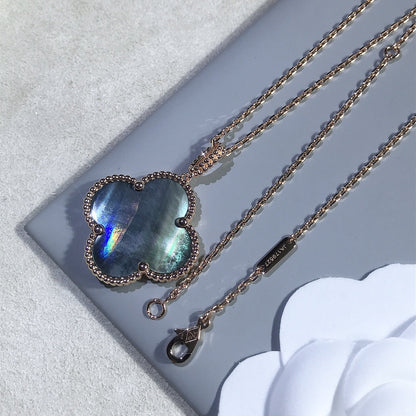 ¡®Veyra Jewelry¡¯CLOVER 25MM GOLD DARK MOP BIG CLOVER NECKLACE