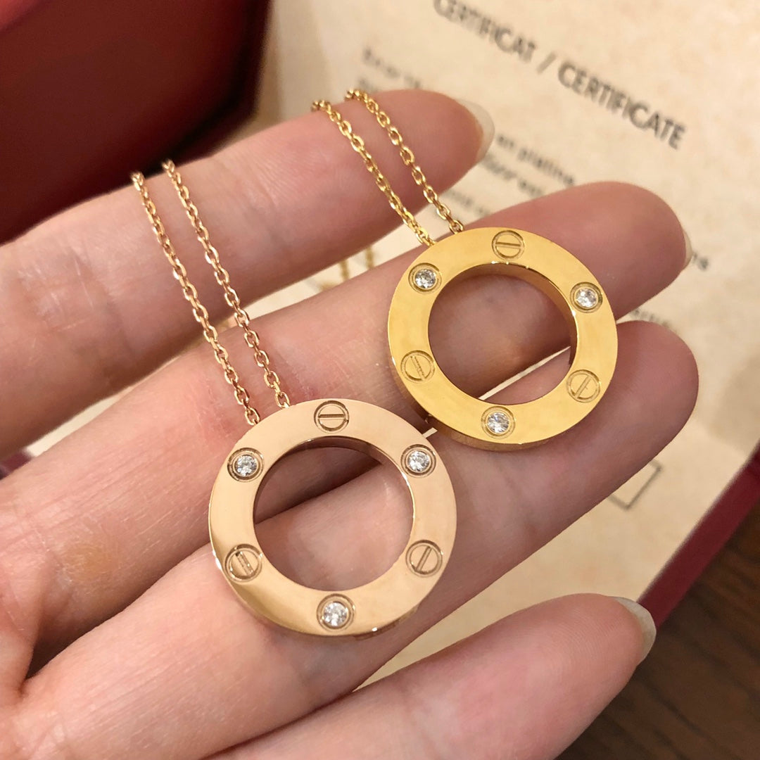 ¡®Veyra Jewelry¡¯LOVE NECKLACE 16MM 3 DIAMONDS