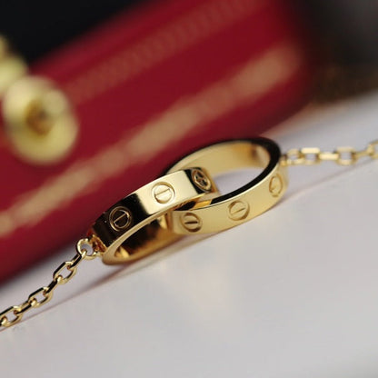 ¡®Veyra Jewelry¡¯LOVE NECKLACE DOUBLE RING GOLD