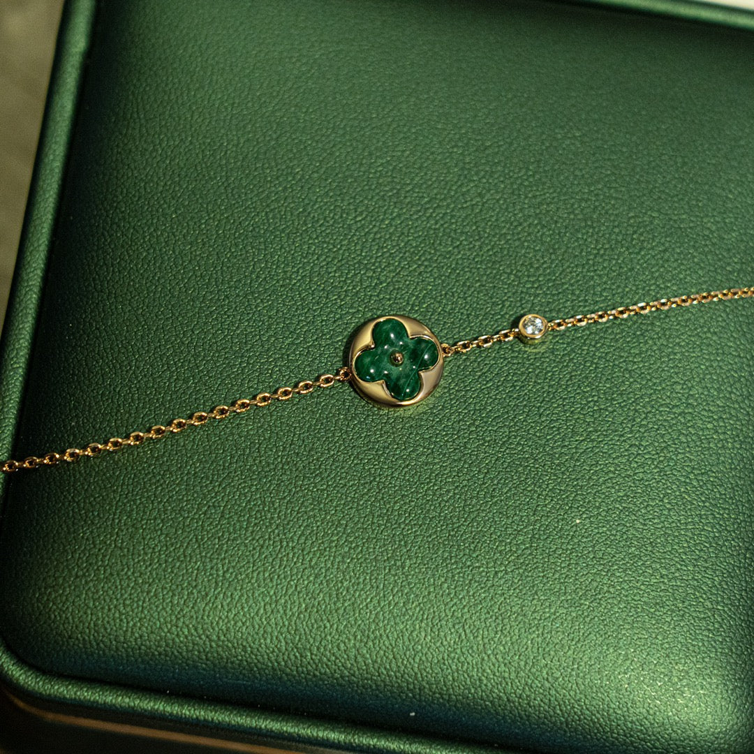 ¡®Veyra Jewelry¡¯SUN MALACHITE 1 DIAMOND PINK GOLD BRACELET