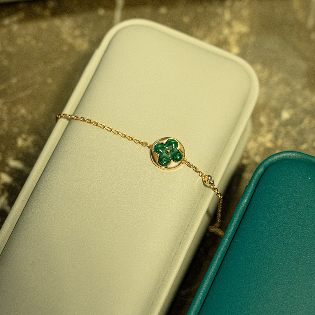 ¡®Veyra Jewelry¡¯SUN MALACHITE 1 DIAMOND PINK GOLD BRACELET
