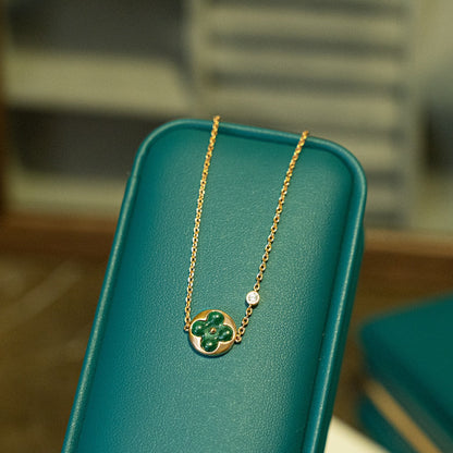 ¡®Veyra Jewelry¡¯SUN MALACHITE 1 DIAMOND PINK GOLD BRACELET