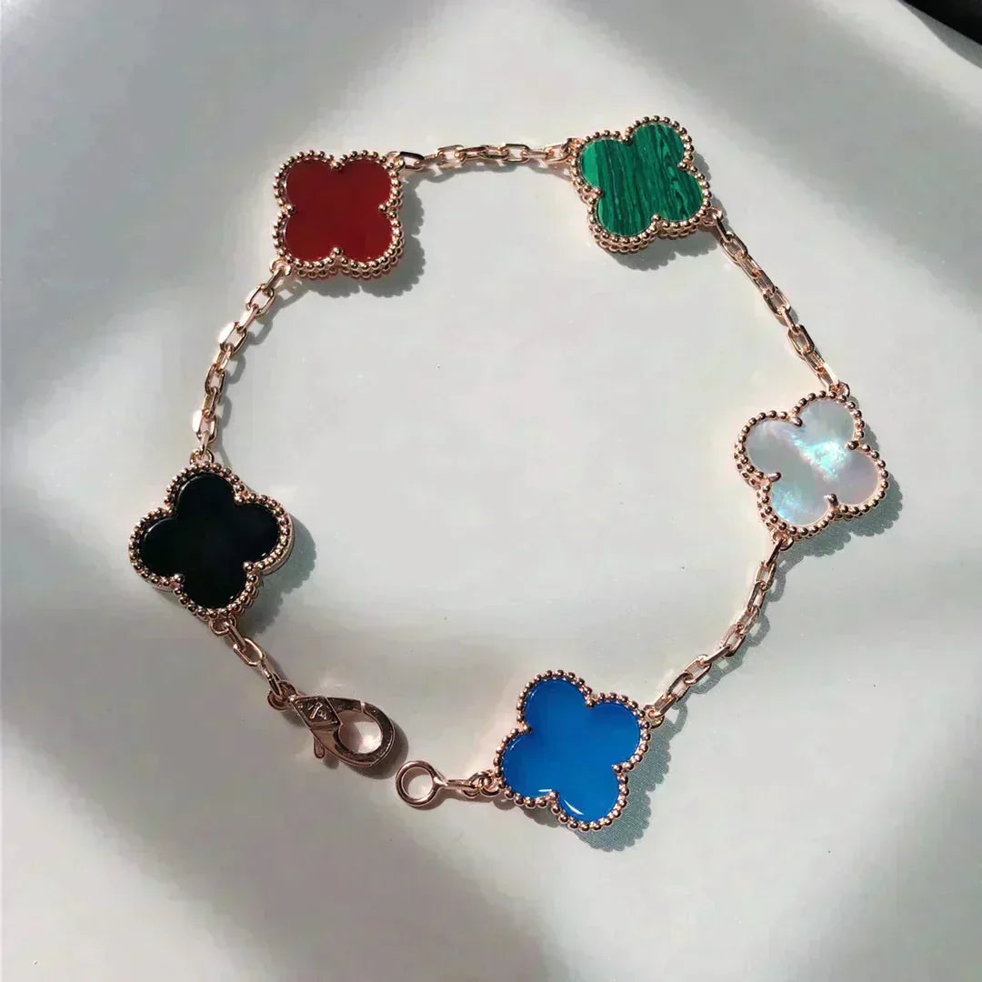 [Veyra Jewelry]New CLOVER 5 MOTIFS MULTICOLOR BRACELET