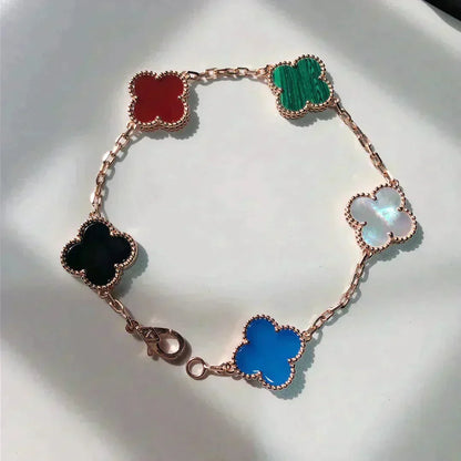 [Veyra Jewelry]New CLOVER 5 MOTIFS MULTICOLOR BRACELET
