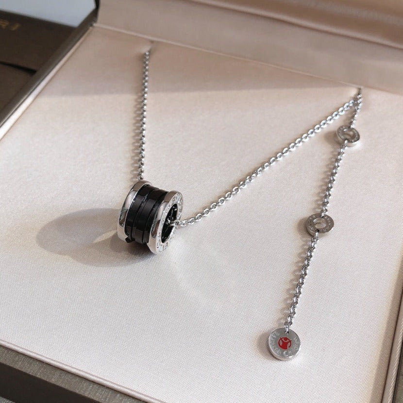 [Veyra Jewelry]ZERO 1 BLACK CERAMIC SILVER NECKLACE