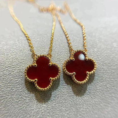 ¡®Veyra Jewelry¡¯CLOVER 15MM CARNELIAN SINGLE FLOWER NECKLACE