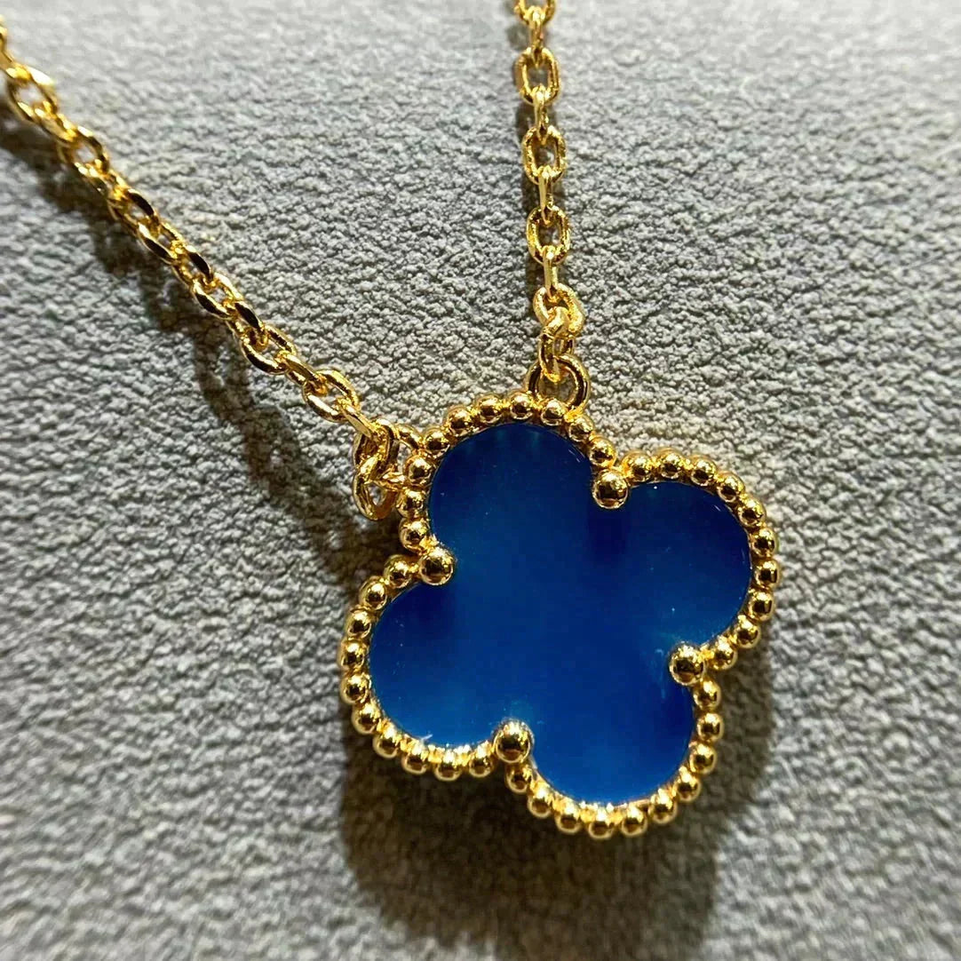 ¡®Veyra Jewelry¡¯CLOVER 15MM BLUE AGATE NECKLACE