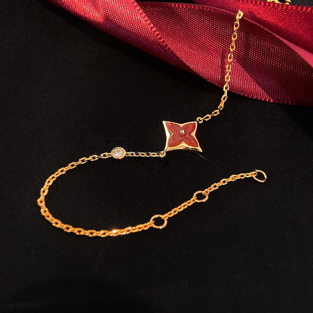 ¡®Veyra Jewelry¡¯COLOR STAR CARNELIAN PINK GOLD DIAMOND BRACELET
