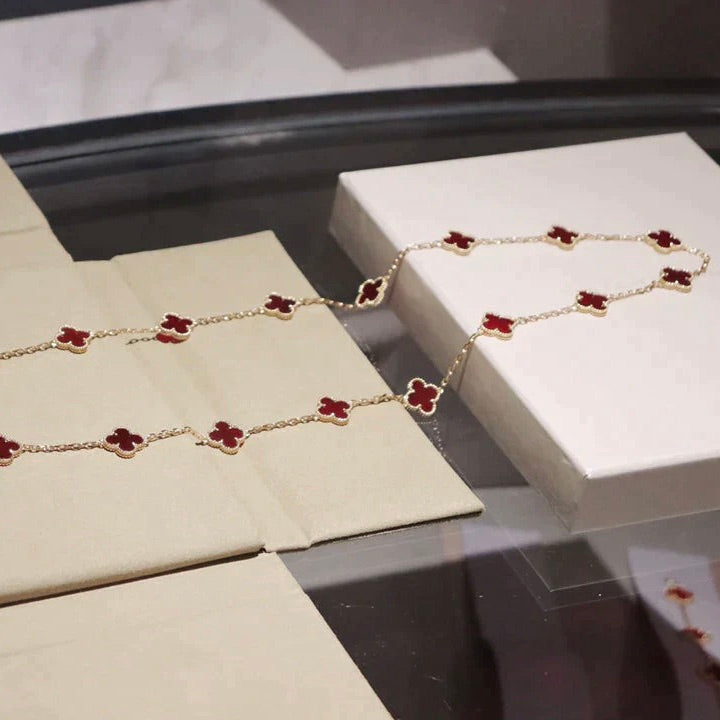 ¡®Veyra Jewelry¡¯CLOVER 20 MOTIFS CARNELIAN NECKLACE
