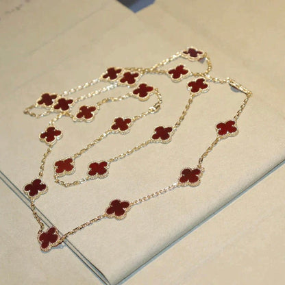 ¡®Veyra Jewelry¡¯CLOVER 20 MOTIFS CARNELIAN NECKLACE