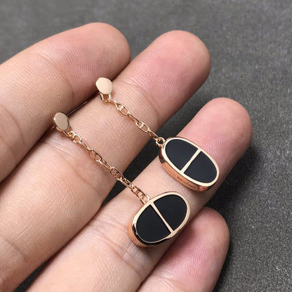¡®Veyra Jewelry¡¯CHAINE VERSO BLACK CERAMIC SILVER EARRINGS