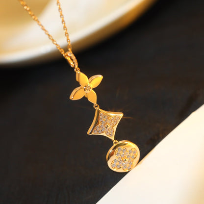 ¡®Veyra Jewelry¡¯STAR AND SUN DIAMOND PINK GOLD NECKLACE