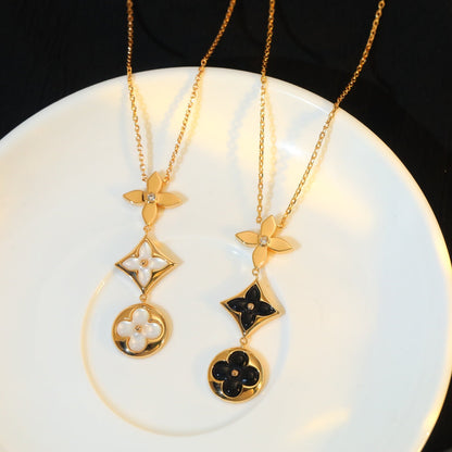 ¡®Veyra Jewelry¡¯STAR AND SUN ONYX PINK GOLD NECKLACE