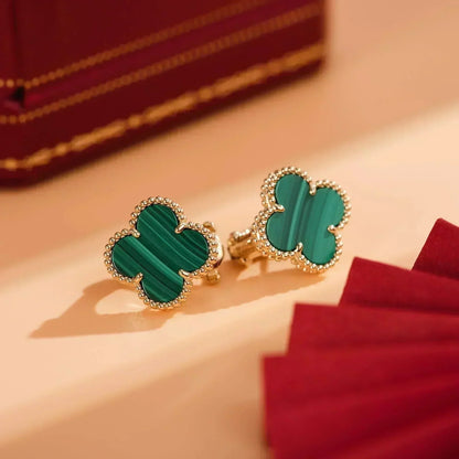 ¡®Veyra Jewelry¡¯CLOVER MEDIUM 1 MOTIFS MALACHITE  EARRINGS