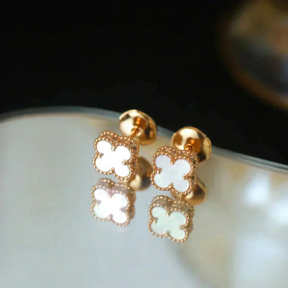 ¡®Veyra Jewelry¡¯CLOVER MINI 9.5MM WHITE MOP EARRINGS