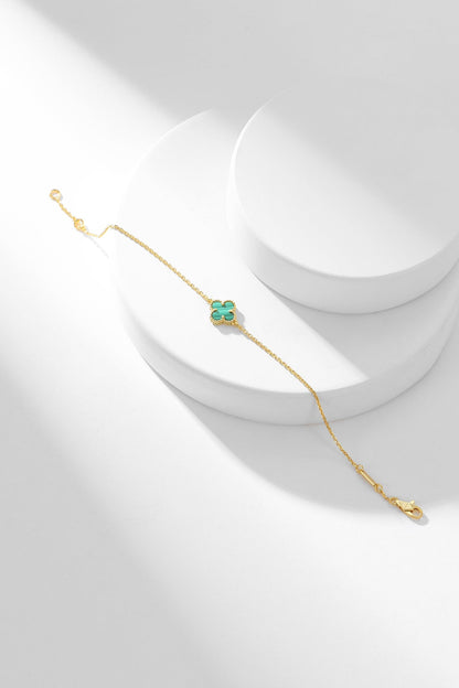 ¡®Veyra Jewelry¡¯CLOVER BRACELET MALACHITE 1 MOTIF