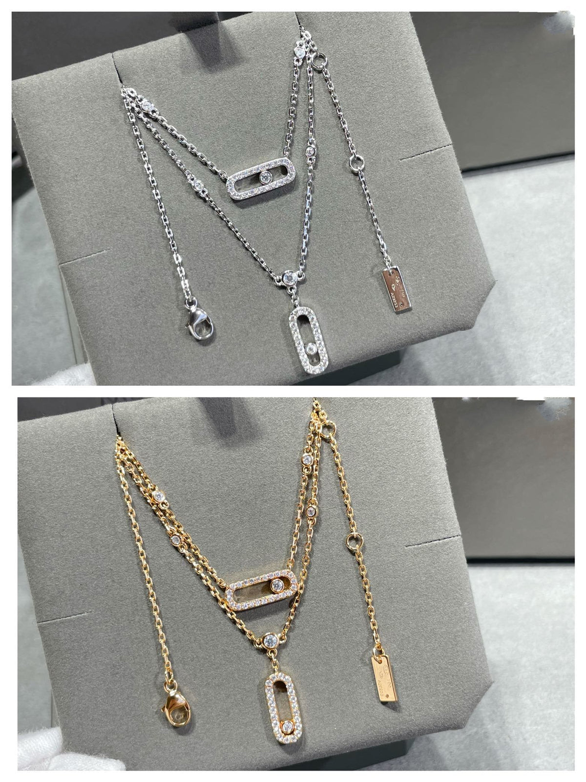 [Veyra Jewelry]MOVE 2 ROW DIAMOND NECKLACE
