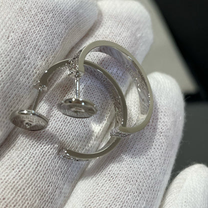 ¡®Veyra Jewelry¡¯LOVE DIAMOND SILVER HOOP EARRINGS