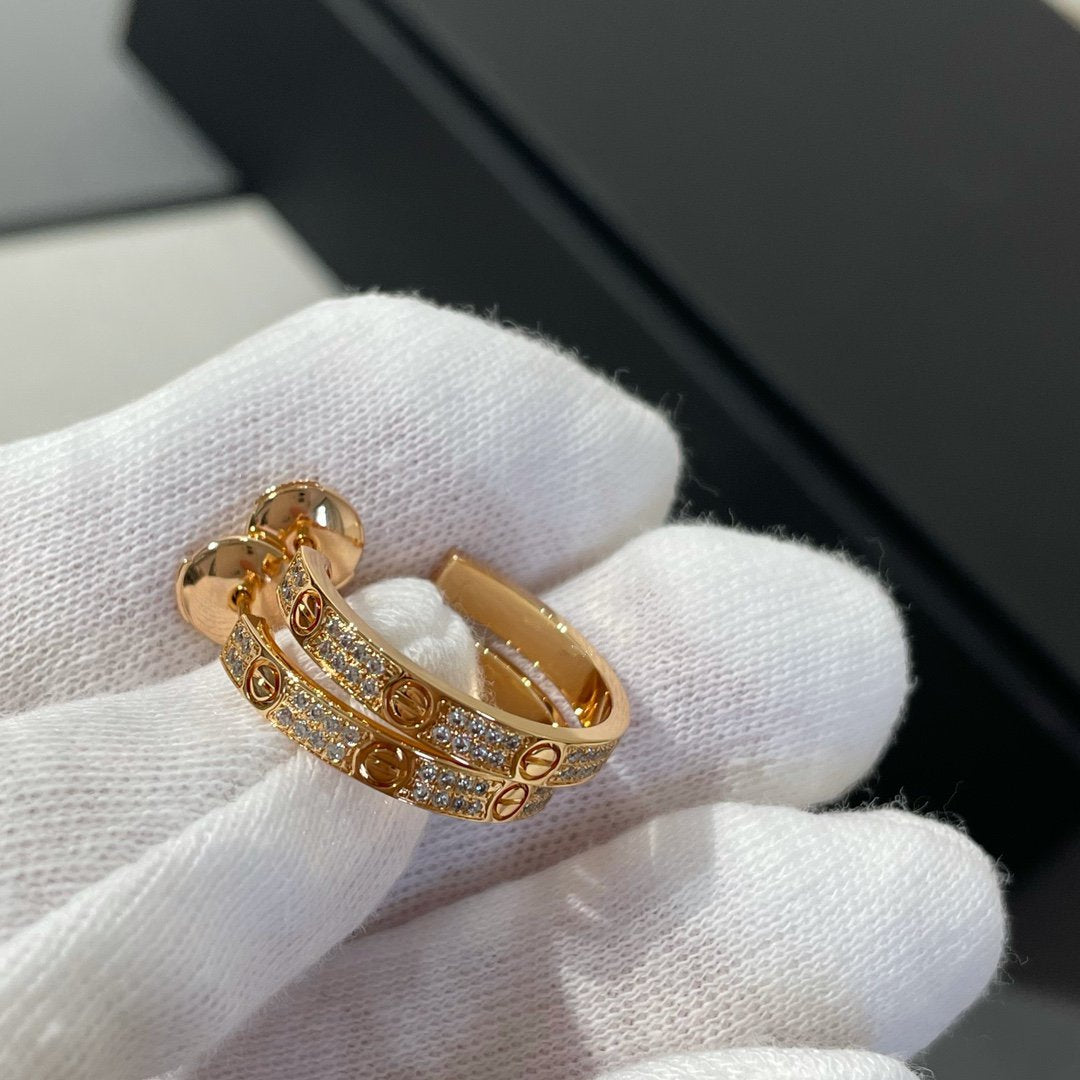¡®Veyra Jewelry¡¯LOVE DIAMOND PINK GOLD HOOP EARRINGS
