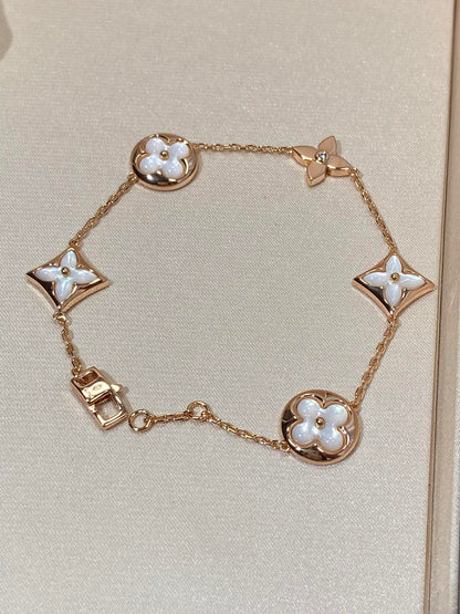 ¡®Veyra Jewelry¡¯STAR AND SUN 5 MOTIF MOP PINK GOLD BRACELET