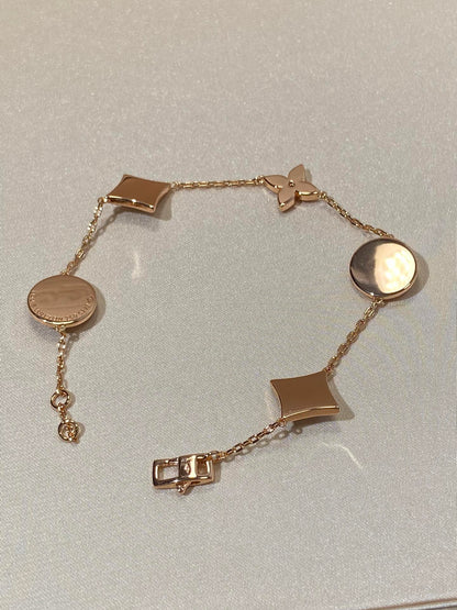 ¡®Veyra Jewelry¡¯STAR AND SUN 5 MOTIF MOP PINK GOLD BRACELET