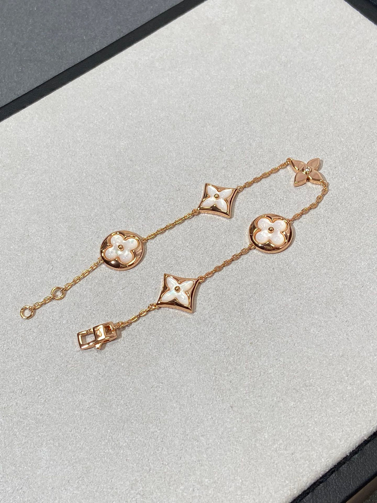 ¡®Veyra Jewelry¡¯STAR AND SUN 5 MOTIF MOP PINK GOLD BRACELET