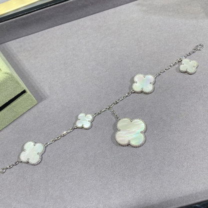 ¡®Veyra Jewelry¡¯CLOVER 5 MOTIF WHITE MOP SILVER BRACELET